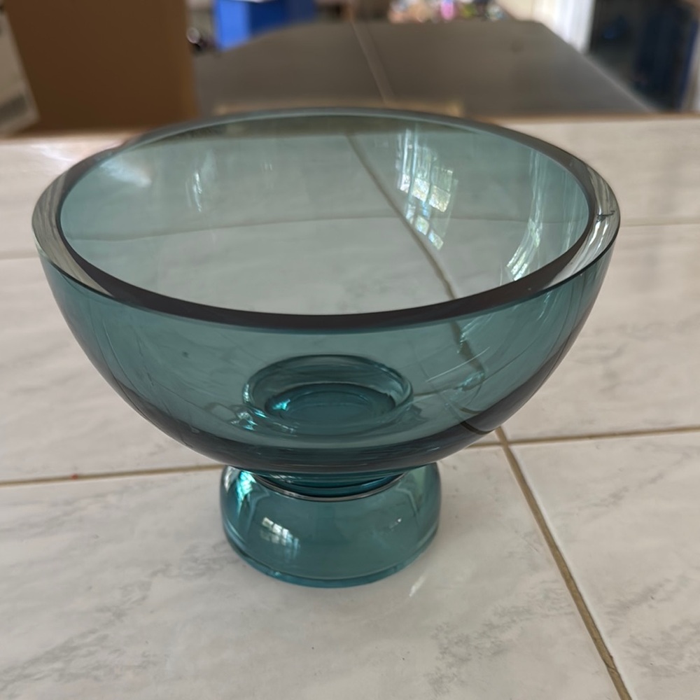 Elegant Blue Glass Bowl